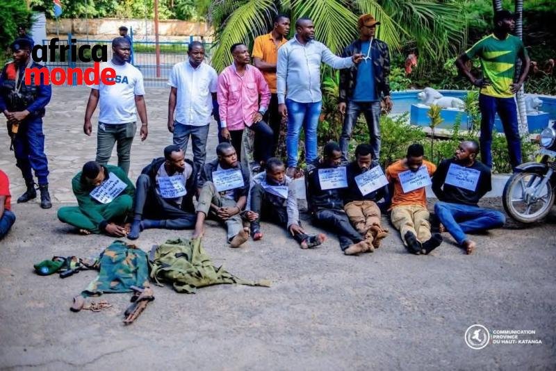 Les bandits arrêtés par la police nationale congolaise 