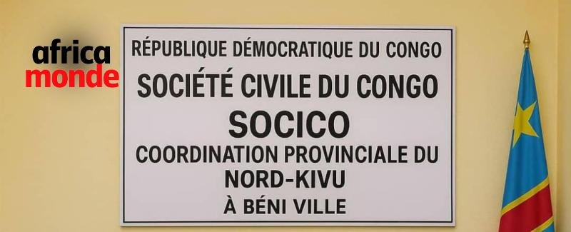 Panneau dela Coordination provinciale de la Société civile du Congo (SOCICO) au Nord-Kivu