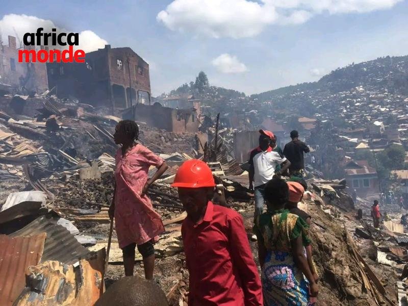 Les maisons incendiées à Bukavu ville 