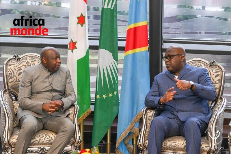 Président en exercice de l’Union africaine, Évariste Ndayishimiye et Félix-Antoine Tshisekedi Tshilombo