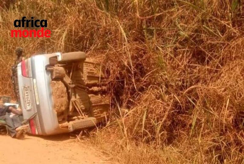 Le véhicule accidenté à Beni dans le nord Kivu 