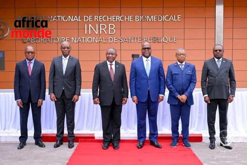 Le président Félix TSHISEKEDI,Cyril Ramaphosa et les membres de L'inrb