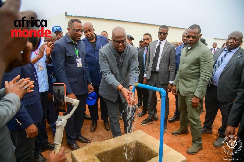 Le président Felix Tshisekedi lors de l'inauguration de l'usine d'eau 
