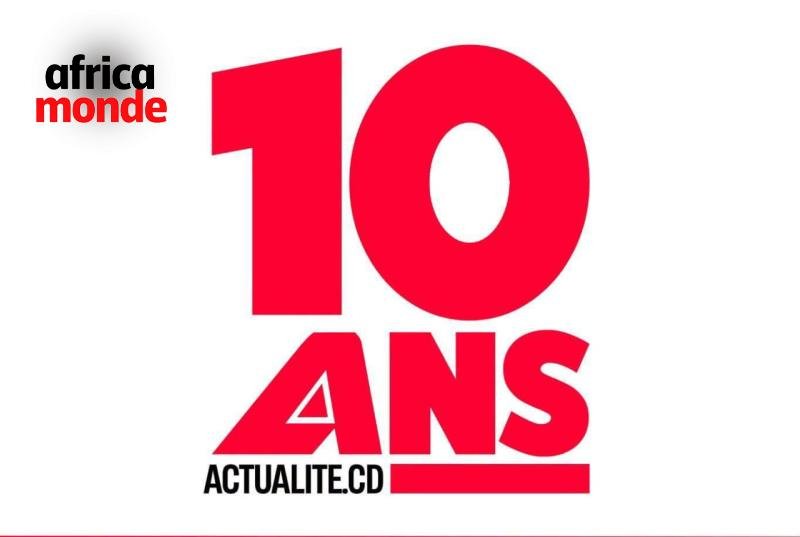 Logo de 10 ans d'existence d'actualité.cd