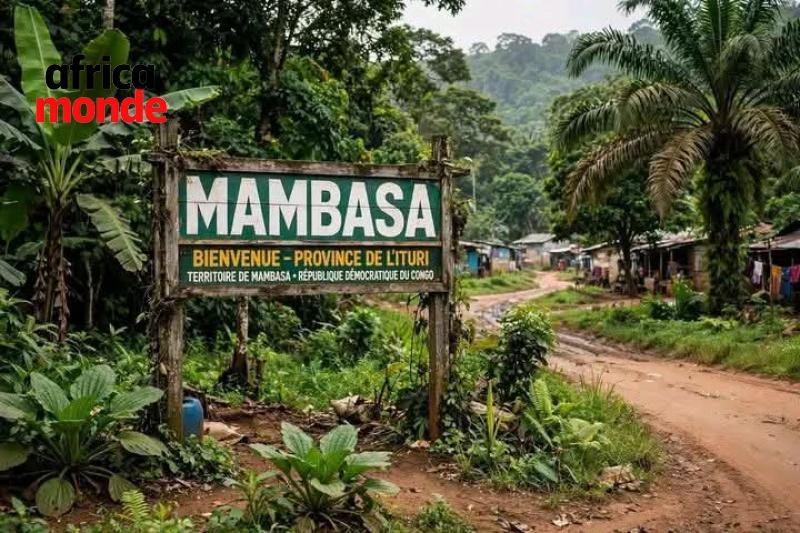 Panneau de signalisation dans le territoire de Mambasa