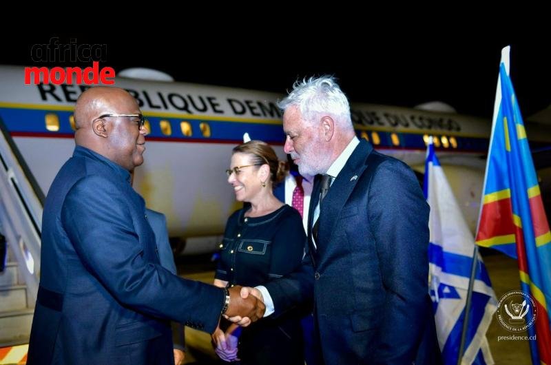 Le président de la République démocratique du Congo, Félix-Antoine Tshisekedi Tshilombo, et son homologue israélien, Isaac Herzog.