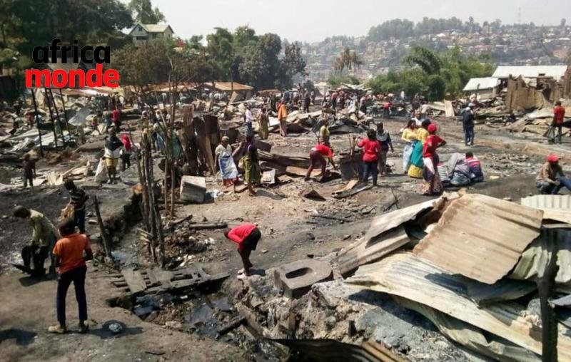 l'incendie dela ville de Bukavu dans la province du Sud Kivu 
