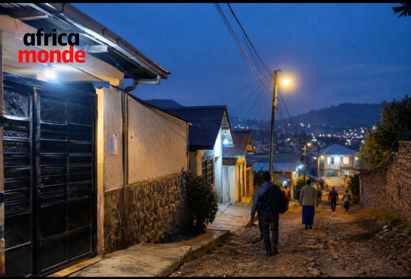 Ville de Bukavu pendant la nuit 